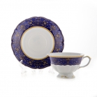 Набор для чая  Bavarian Porcelain Мария Тереза-Элеганз на 6 персон (12 предметов) кобальт
