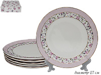 Набор тарелок Lenardi серия Розовый сад 27см 6шт