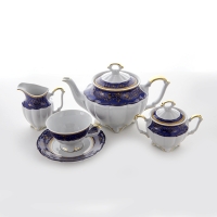 Чайный сервиз Bavarian Porcelain Мария Тереза-Элеганз на 6 персон (15 предметов) кобальт