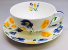 Чайная пара Japonica Желто-синие цветы 350мл №1CS